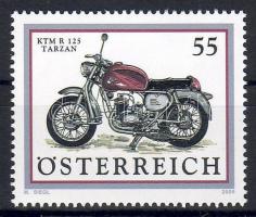 Old motorcycles: KTM R 125 Tarzan margin stamp, Régi motorok: KTM R 125 Tarzan ívszéli bélyeg, Alte Motorräder: KTM R 125 Tarzan Marke mit Rand