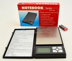 Notebook - Digitális mérleg 0,01g-500g, Notebook - Digital pocket scale 0,01g-500g, Notebook - Digitale Waage 0,01g-500g