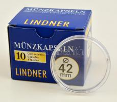 Lindner coin capsules 42mm - Pack of 10, Lindner érmekapszula 42mm - 10 darabos 2250042P, Lindner Münzenkapseln 42mm - 10-er Pack