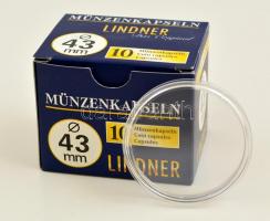 Lindner coin capsules 43mm - Pack of 10, Lindner érmekapszula 43mm - 10 darabos 2250043P, Lindner Münzenkapseln 43mm - 10-er Pack