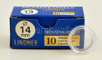 Lindner Münzenkapseln 14mm - 10-er Pack, Lindner érmekapszula 14mm - 10 darabos 2250014P, Lindner coin capsules 14mm - Pack of 10