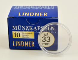 Lindner Münzenkapseln 33mm - 10-er Pack, Lindner érmekapszula 33mm - 10 darabos 2250033P, Lindner coin capsules 33mm - Pack of 10