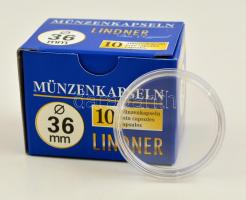 Lindner Münzenkapseln 36mm - 10-er Pack, Lindner érmekapszula 36mm - 10 darabos 2250036P, Lindner coin capsules 36mm - Pack of 10
