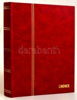 Lindner Berakó 1168 16 fekete lappal piros 230x305mm, Stockbook STANDARD, red, unpadded, 32 black pages, transparent strips, 230 x 305 mm, Einsteckbuch STANDARD, rot, unwattiert, 32 schwarze Seiten, durchgehende Klarsichtfolien-Streifen, 230 x 305 mm