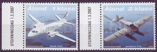 Mail planes margin set, Postai repülőgépek ívszéli sor, Postflugzeuge Satz mit Rand