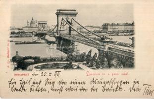 1899 Budapest, Lánchíd, pesti oldal, SS Csongrád