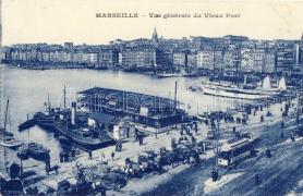 Marseille, Vieux Port / old port, steamships, tram