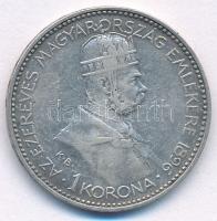 1896. 1 Korona "Millennium" Kremnica 1896KB 1K "Millennium" Körmöcbánya 1896. 1 ...