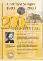 2003G 10 Euro "200th Anniversary of the Birth of Gottfried Sepmer" 2003G 10EUR "Gottf...