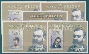 Nobel prize set of minisheets + block set HUNGARIKA (Oláh György chemist) 100 éves a Nobel-díj kisív...