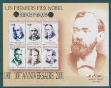 100th anniversary of the Nobel Prize mini sheet, 100 éves a Nobel-díj kisív, 100 Jahre Nobelpreise Kleinbogen