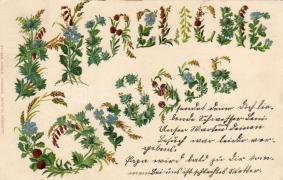 Flower greeting card, Virágos üdvözlőlap