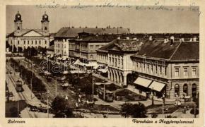 Debrecen, Városháza, Nagytemplom, villamos